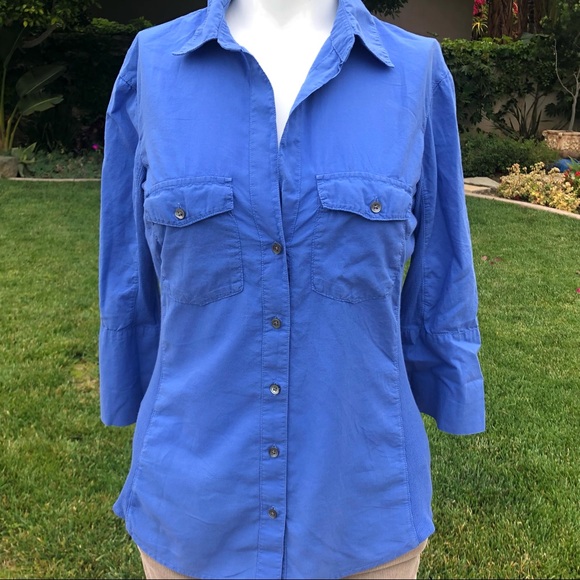 JAMES PERSE BUTTON DOWN SIDE PANEL BLUE WO… - Picture 4 of 16